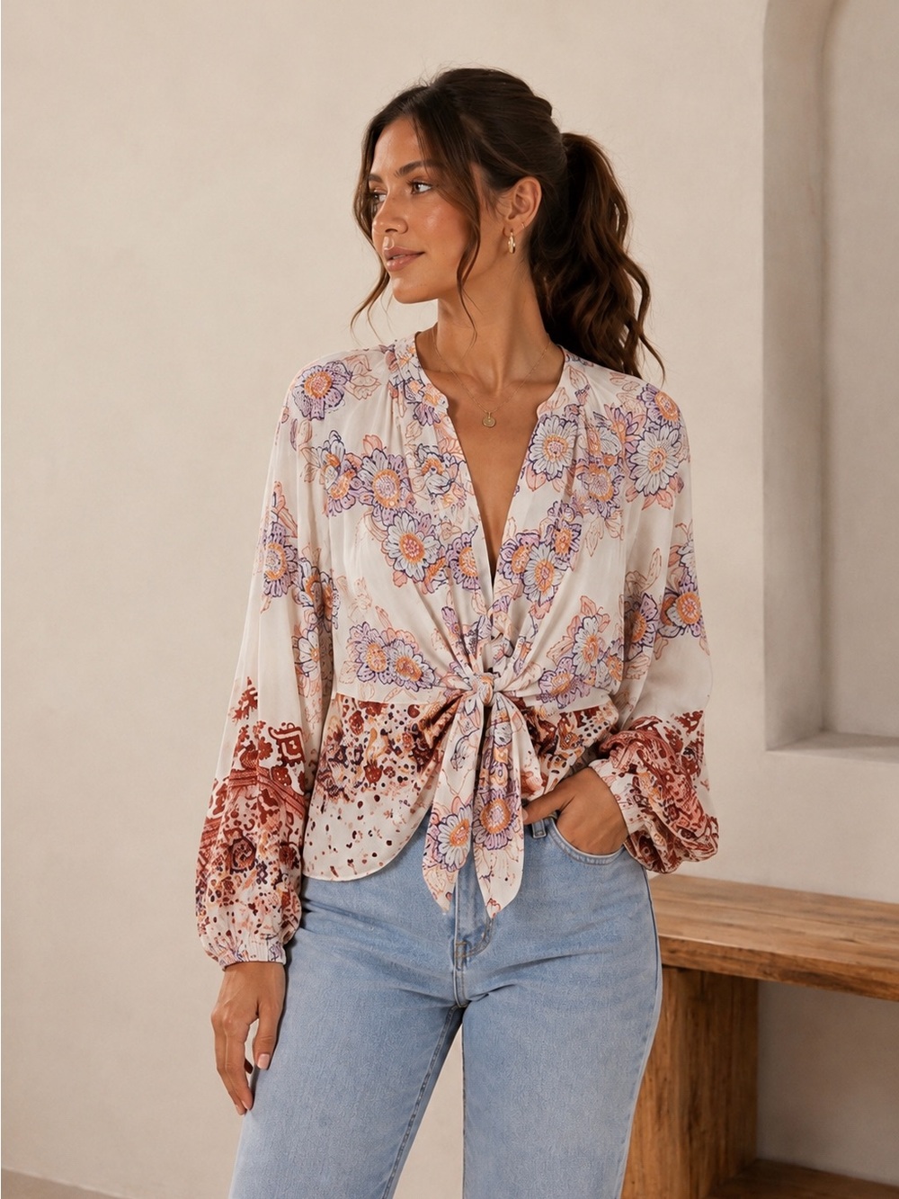 Free People Boho Blouse Size L